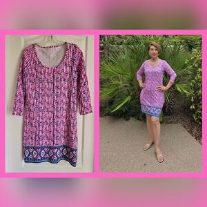 EUC Lilly Pulitzer Cotton Geo Print Shift Dress, Size S